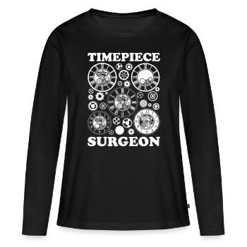 Horloger Horloger Horologues - T-shirt manches longues Premium bio Femme - noir - Devant - Julia (174cm)