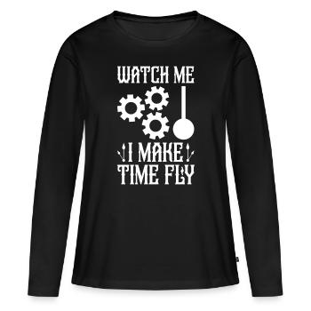 Horloger Horloger Horologues - T-shirt manches longues Premium bio Femme - noir - Devant - Julia (174cm)