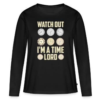 Horloger Horloger Horologues - T-shirt manches longues Premium bio Femme - noir - Devant - Julia (174cm)