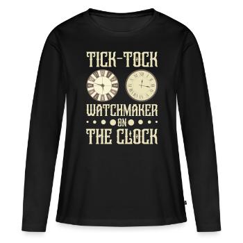 Horloger Horloger Horologues - T-shirt manches longues Premium bio Femme - noir - Devant - Julia (174cm)