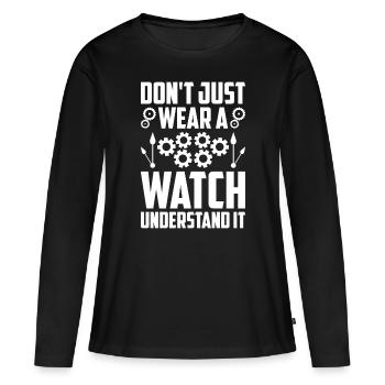 Horloger Horloger Horologues - T-shirt manches longues Premium bio Femme - noir - Devant - Julia (174cm)