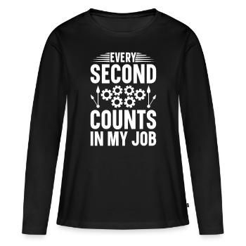 Horloger Horloger Horologues - T-shirt manches longues Premium bio Femme - noir - Devant - Julia (174cm)