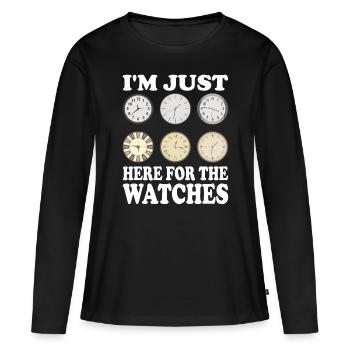 Horloger Horloger Horologues - T-shirt manches longues Premium bio Femme - noir - Devant - Julia (174cm)