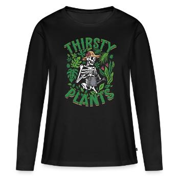 Plantes Collectionneur de plantes Plantes assoiffées - T-shirt manches longues Premium bio Femme - noir - Devant - Julia (174cm)