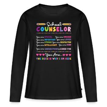Conseiller scolaire Conseiller scolaire - T-shirt manches longues Premium bio Femme - noir - Devant - Julia (174cm)