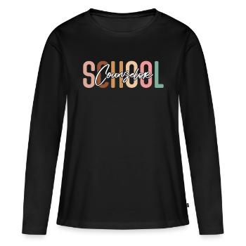 Conseiller scolaire Conseiller scolaire - T-shirt manches longues Premium bio Femme - noir - Devant - Julia (174cm)