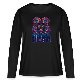 Tête de basse de festival EDM - T-shirt manches longues Premium bio Femme - noir - Devant - Julia (174cm)