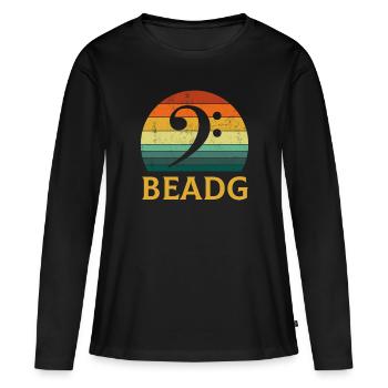 BEADG Bass Clef - Frauen Premium Bio Langarmshirt - Schwarz - Vorne - Julia (174cm)