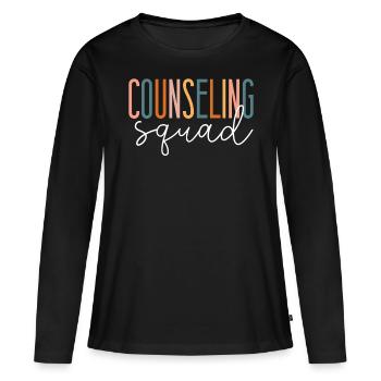 Équipe de conseil des conseillers scolaires - T-shirt manches longues Premium bio Femme - noir - Devant - Julia (174cm)