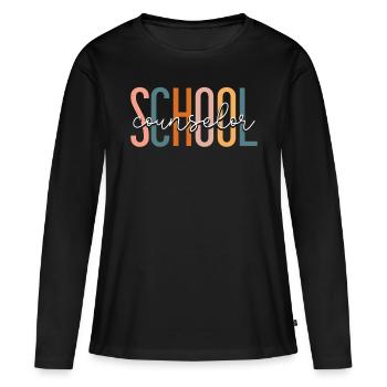 Conseiller scolaire Conseiller scolaire - T-shirt manches longues Premium bio Femme - noir - Devant - Julia (174cm)