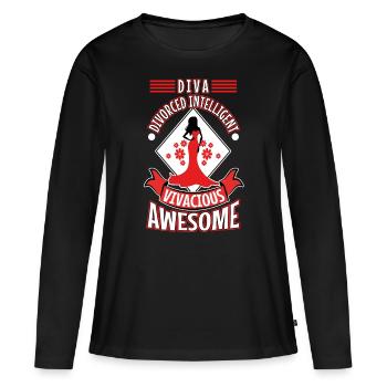 Divorce Diva - T-shirt manches longues Premium bio Femme - noir - Devant - Julia (174cm)