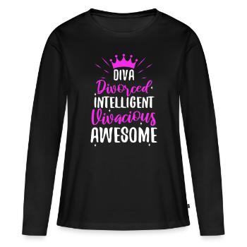 Divorce Diva - Frauen Premium Bio Langarmshirt - Schwarz - Vorne - Julia (174cm)