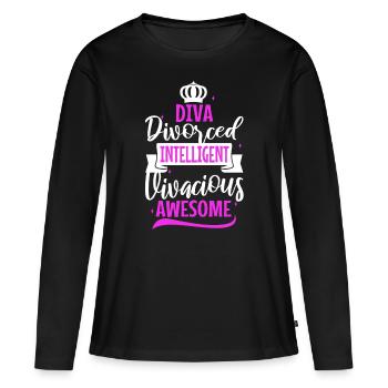 Divorce Diva - Frauen Premium Bio Langarmshirt - Schwarz - Vorne - Julia (174cm)