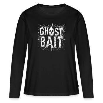 Appât fantôme Crâne Appât fantôme | Paranormal Motif - T-shirt manches longues Premium bio Femme - noir - Devant - Julia (174cm)