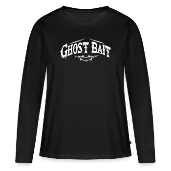 Appât fantôme Chauve-souris Appât fantôme | Paranormal - T-shirt manches longues Premium bio Femme - noir - Devant - Julia (174cm)