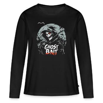 Appât fantôme Grim Reaper Appât fantôme | Paranormal - T-shirt manches longues Premium bio Femme - noir - Devant - Julia (174cm)