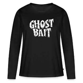 Appât fantôme Texte effrayant | Motif d’appât fantôme - T-shirt manches longues Premium bio Femme - noir - Devant - Julia (174cm)