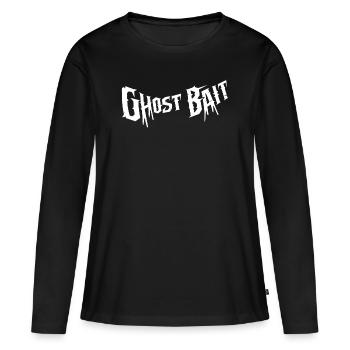 Appât fantôme Lettrage effrayant | Appât fantôme - T-shirt manches longues Premium bio Femme - noir - Devant - Julia (174cm)