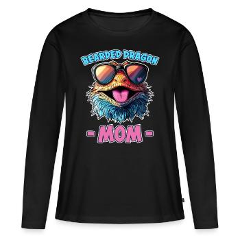 Bearded Dragon Saying Mom Funny Bearded Dragon Gift - Women's Premium Organic Long Sleeve Shirt - black - Front - Julia (174cm)