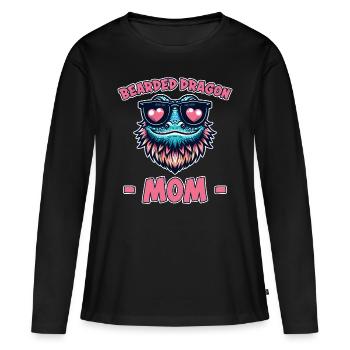 Bearded Dragon Saying Mom Funny Bearded Dragon Gift - Women's Premium Organic Long Sleeve Shirt - black - Front - Julia (174cm)