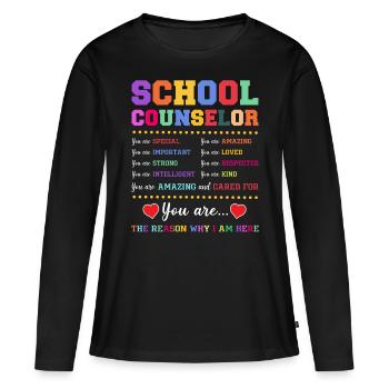 Conseiller scolaire Conseiller scolaire - T-shirt manches longues Premium bio Femme - noir - Devant - Julia (174cm)