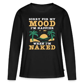 Nudismus Spruch - Frauen Premium Bio Langarmshirt - Schwarz - Vorne - Julia (174cm)