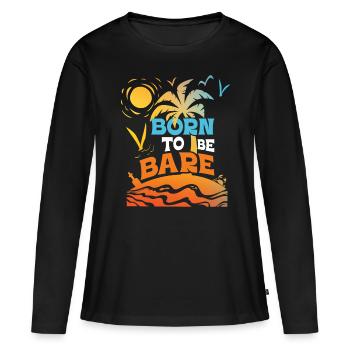 Dicton sur le nudisme - T-shirt manches longues Premium bio Femme - noir - Devant - Julia (174cm)