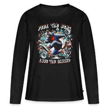 Breakdance B-boy Ressentez le rythme - T-shirt manches longues Premium bio Femme - noir - Devant - Julia (174cm)