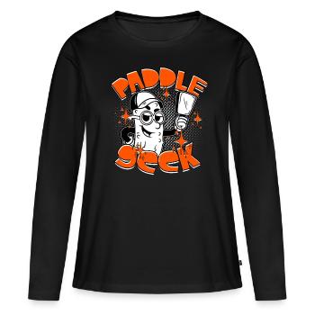 Pickleball Paddle Seek - Women's Premium Organic Long Sleeve Shirt - black - Front - Julia (174cm)