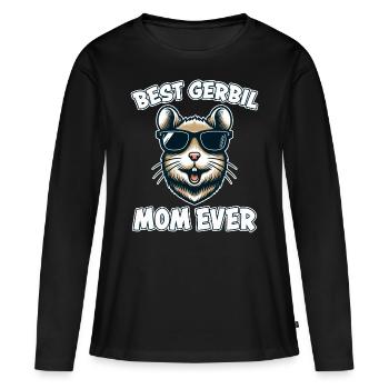 Gerbille disant Gerbille Maman Drôle Gerbille Cadeau - T-shirt manches longues Premium bio Femme - noir - Devant - Julia (174cm)