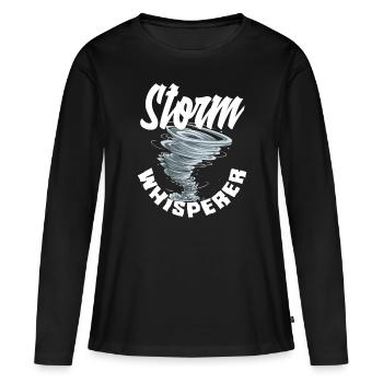 Storm Whisperer pour les chasseurs de tempêtes - T-shirt manches longues Premium bio Femme - noir - Devant - Julia (174cm)