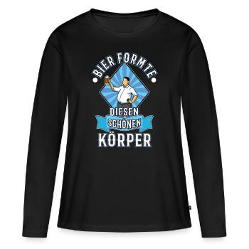 La bière a façonné ce beau corps - T-shirt manches longues Premium bio Femme - noir - Devant - Julia (174cm)