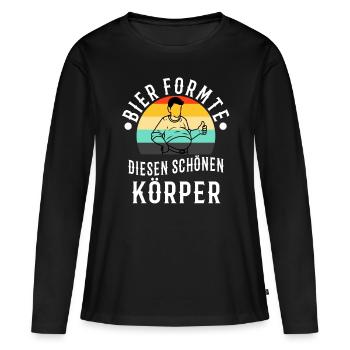 La bière a façonné ce beau corps - T-shirt manches longues Premium bio Femme - noir - Devant - Julia (174cm)
