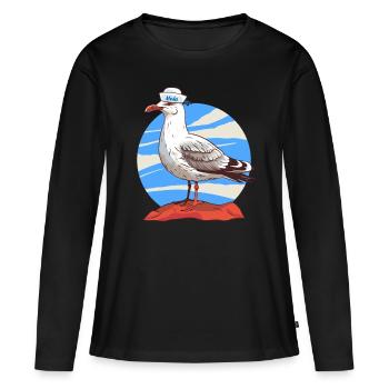 Marin marin Seagull - T-shirt manches longues Premium bio Femme - noir - Devant - Julia (174cm)