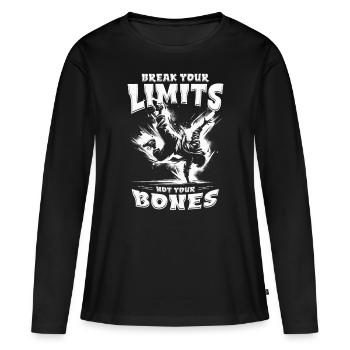 Breakdance B-boy Brise tes limites - T-shirt manches longues Premium bio Femme - noir - Devant - Julia (174cm)