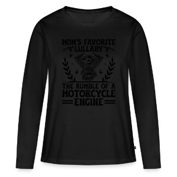 La berceuse préférée de maman : le grondement d’une moto - T-shirt manches longues Premium bio Femme - noir - Devant - Julia (174cm)