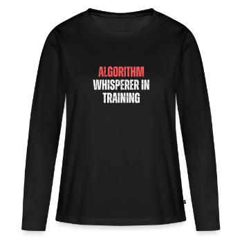 Chuchoteur d’algorithme en formation Drôle de technologie de codage - T-shirt manches longues Premium bio Femme - noir - Devant - Julia (174cm)