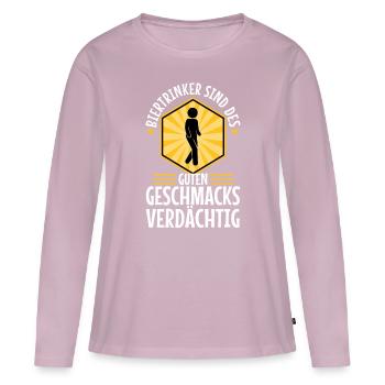 Biertrinker sind des guten Geschmacks verdächtig - Frauen Premium Bio Langarmshirt - Altrosa - Vorne - Julia (174cm)