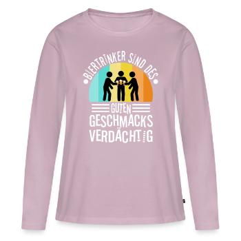 Biertrinker sind des guten Geschmacks verdächtig - Frauen Premium Bio Langarmshirt - Altrosa - Vorne - Julia (174cm)