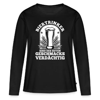 Les buveurs de bière sont soupçonnés d’avoir bon goût - T-shirt manches longues Premium bio Femme - noir - Devant - Julia (174cm)