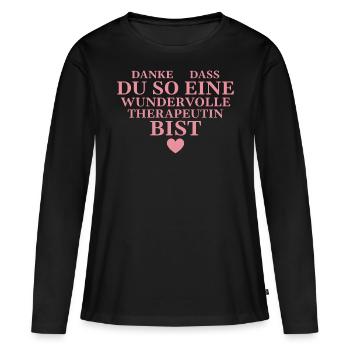 Wundervolle Therapeutin Beste Psychologin - Frauen Premium Bio Langarmshirt - Schwarz - Vorne - Julia (174cm)