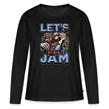 Fiddle Let's Jam String Instrument Fiddle Player - Women's Premium Organic Long Sleeve Shirt - black - Front - Julia (174cm)