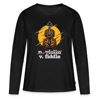 Fiddle String Instrument Enthusiast Fiddle Player - Women's Premium Organic Long Sleeve Shirt - black - Front - Julia (174cm)