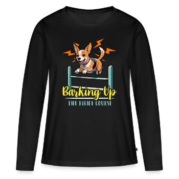 Entraînement à l’agilité canine Aboyer l’amoureux des animaux - T-shirt manches longues Premium bio Femme - noir - Devant - Julia (174cm)
