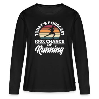 Prédiction Athlètes de course à pied - T-shirt manches longues Premium bio Femme - noir - Devant - Julia (174cm)