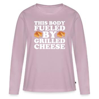 Grillkäse Gegrillter Käse Foodie Käse Sandwich - Frauen Premium Bio Langarmshirt - Altrosa - Vorne - Julia (174cm)