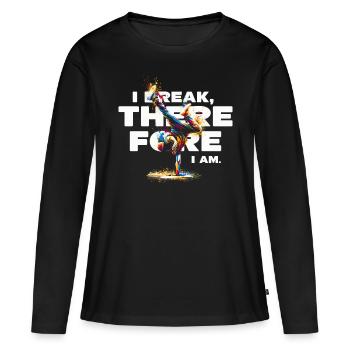 Breakdance B-boy Je casse donc je suis - T-shirt manches longues Premium bio Femme - noir - Devant - Julia (174cm)