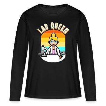 Reine du labo - T-shirt manches longues Premium bio Femme - noir - Devant - Julia (174cm)