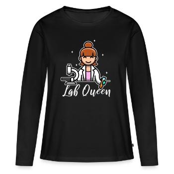 Reine du labo - T-shirt manches longues Premium bio Femme - noir - Devant - Julia (174cm)