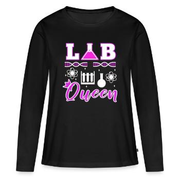 Reine du labo - T-shirt manches longues Premium bio Femme - noir - Devant - Julia (174cm)
